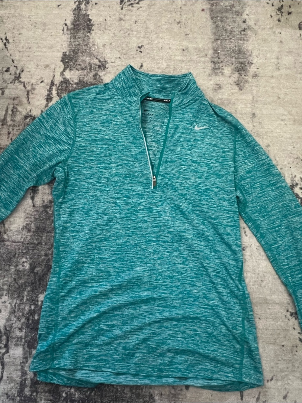 Nike Women's Teal Heather Quarter-Zip Mock Neck Pullover